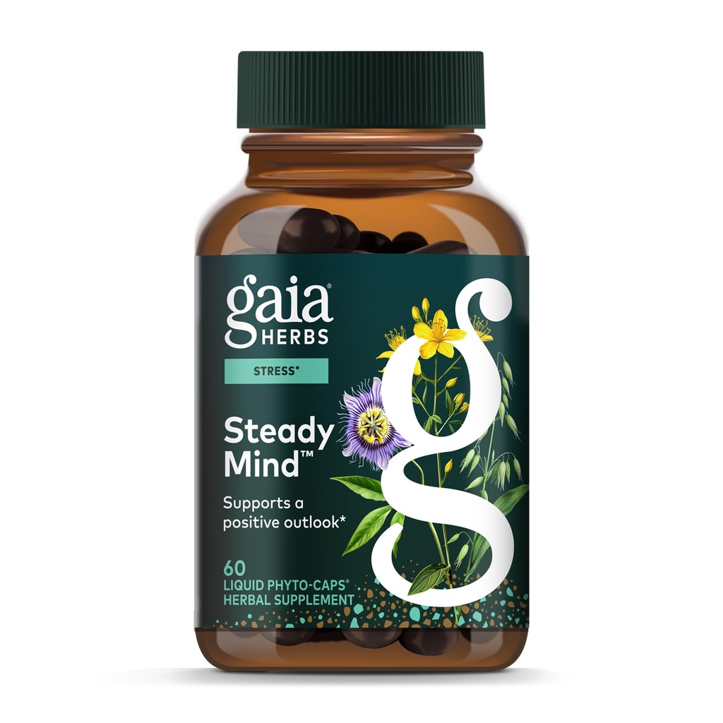 Gaia Herbs Duygusal Denge - Vücut Cope'ye Stres Yardımı - St. John's Wort, Passionflower, Vervain ve Oats - 60 Vegan Sıvı Phyto-Capsules (20-Day Supply)