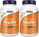 NOW Συμπληρώματα, Inulin Prebiotic Pure Powder, Certified Organic, Non-GMO Project Επαληθευμένο, Εντερική Υποστήριξη*, 8-Ounce (Pack of 2)