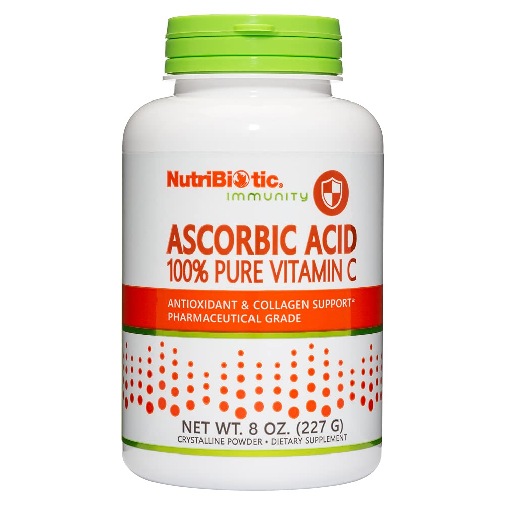 NutriBiotic Ascorbik Asit C Toz, 8 Oz | Farm Grade L-Ascorbici, 2000 Mg Per | Essential Immune & Antioksi Collagen Support Supplement | Vegan, Gluten & GMO Free