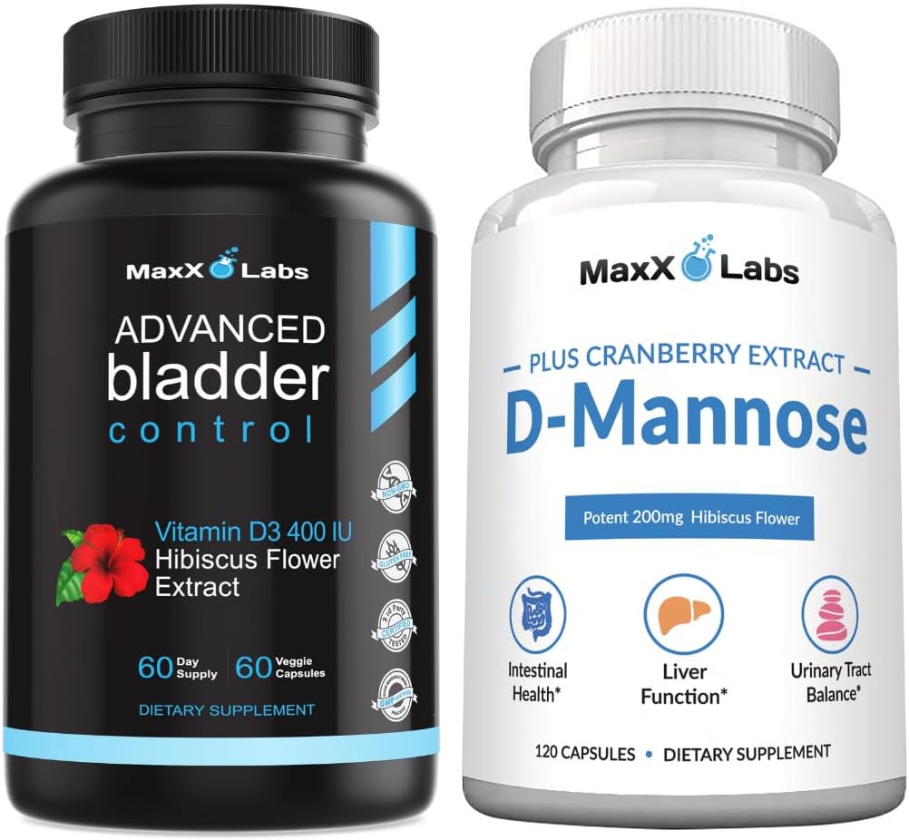 Kadınlar ve Erkekler 60Ct + D Mannose Capsules için Gelişmiş Bladder Kontrol Tamamları - Suçlama için 1400 MG Ekstra Güçlü DMannose
