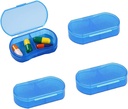 2PCS υπόθεση χαπιών για το πουρμπουάρ μικρό 4PCS διοργανωτής χαπιών Φορητό ταξίδι καθημερινά εμπορευματοκιβώτια AM & PM Mini κουτί χαπιών βιταμίνη, ιχθυέλαιο, κάτοχος συμπλήρωμα