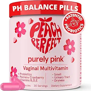 Safly Pink Prebiyotik & Probiyotiks for Women Multivitamin, Vaginal Health Cranberry Supplement Vitamins, Supports PH Balance, Feminine Care, Urinary Tract Health, Health Flora and Odor, 30 Hizmetler