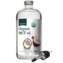 Doğal Kuvvet Organik MCT Yağı - Saf Cam Şişe - %100 Soğuk Basınlı Virgin Coconut Petrol + sertifikalı Keto, Paleo, Kosher, Vegan & Non-GMO - Lab Kalite ve büyüklüğü için Test Edildi - 32 Ounce