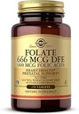 Solgar Folate 666 mcg DFE (Folic Acid 400 mcg) - 250 Tablet - Prenatal Destek - Non-GMO, Vegan, Gluten Ücretsiz, Süt Free, Kosher - 250 Hizmet