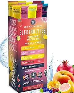 ΚΛΕΙΣΤΙΚΑ ΦΥΤΑ Ηλεκτρολυτών Powder Pack 20 Pack - Χωρίς ζάχαρη, 5 Νόστιμες Γεύσεις, Συσκευασίες Ενυδάτωσης με Ηλεκτρολυτική Σκόνη για Αναζωογονητικά Ηλεκτρολυτικά Πακέτα Ποτού - Μηδέν θερμίδες