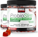 FORCE FACTOR ProbioSlim Apple Cider Vinegar Gummies, 2-Pack, Organik Apple Cider Vinegar ve Lacto Claytone Probiyotiks and Prebiyotiks to Support Digestion, Metabolism ve Immune Health, 120 Gummies