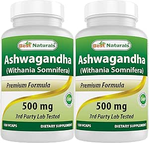 En İyi Doğallar Ashwagandha, 500 Mg 120 Capsules (Pack of 2)