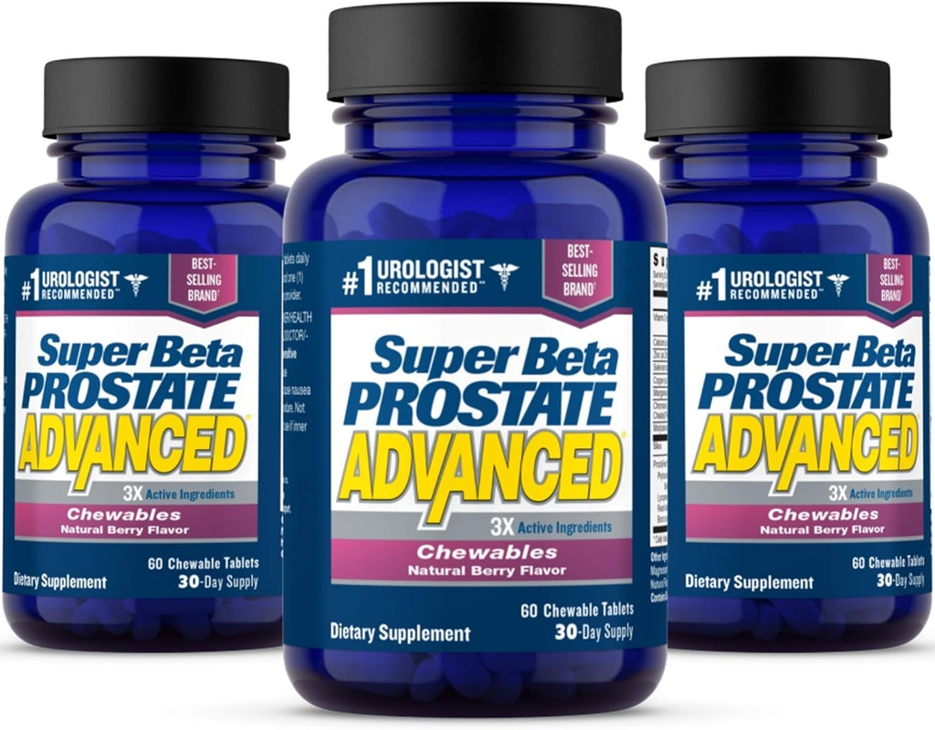 SETA PROSTATE Advanced Chewables - Prostate Support Supplement for Men's Health (180 Chews, 3-Pack)