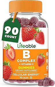Yetişkinler için Yaşama Uygun Vitamin B Kompleks Gummies | Vitamin C | Great Tasting Vitamin B Gummies | Enerji ve Nerve System | Vegan B Kompleks Vitaminleri Kadınlar için, Erkekler | 90 Gummies