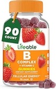 Yetişkinler için Yaşama Uygun Vitamin B Kompleks Gummies | Vitamin C | Great Tasting Vitamin B Gummies | Enerji ve Nerve System | Vegan B Kompleks Vitaminleri Kadınlar için, Erkekler | 90 Gummies
