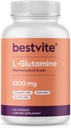 BESTVITE Filler-free L-Glutamine 1000mg ανά καψάκιο (240 κάψουλες) - Δωρεάν μορφή - Χωρίς Stearates - Χωρίς γλουτένη - Μη ΓΤΟ - Αμιγής L Glutamine συμπλήρωμα - Μέγιστη δύναμη Κάψουλες Γλουταμίνης