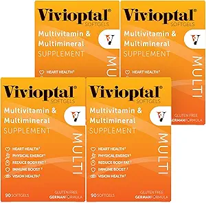 Vivioptal Multi, 90 Softgels (1 Yıl Supply), Multivitamin & Multimineral, Gluten Free, Alman Formula