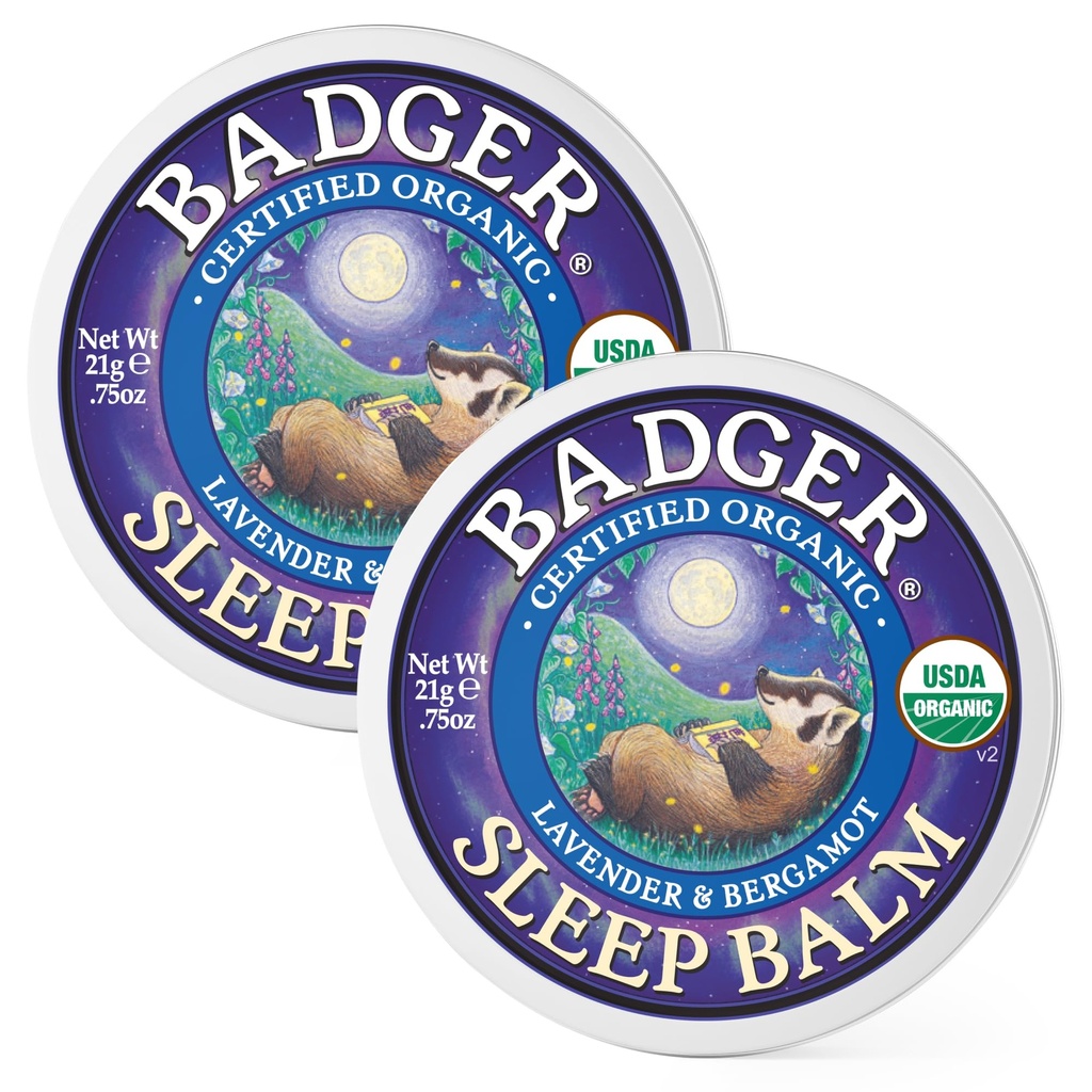 Coverr Sleep Balm, Organik Temel Petrol Aromatik Doğal Uyku Yetişkinler ve Çocuklar için Balm, Rahatlama ve Calming Lavender & Bergamot Natural Sleep Support, .75 oz Tin, 2Pack