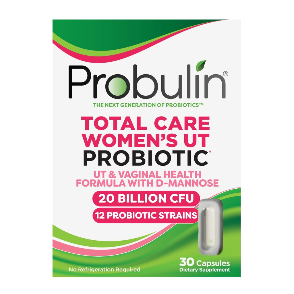 Probulin Total Care Women's Urinary Tract = Prebiyotiks + Probiyotiks + Postbiyotiks to Support a sağlıklı Vaginal Microbiome - 20 Milyar CFU - 12 Strains - 30 Vegan Capsules