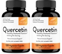 Sandhu'nun Quercetin Vegetarian Capsules 120 Kont (Pack of 2) | Bioflavonoyaks for Immune Support & Respiratory Health, Mevsimsel Alerji Desteği | Erkekler ve Kadınlar için Quercitin