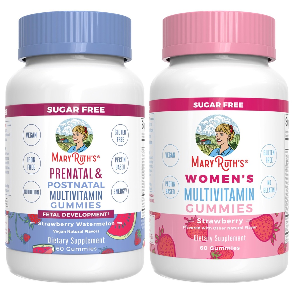 MaryRuth Organics Prenatal Postnatal Multivitamin Gummies (Strawberry) & Women's | USDA Organik | Emzirme, Güzellik ve Immunity | Vegan, No Gelatin