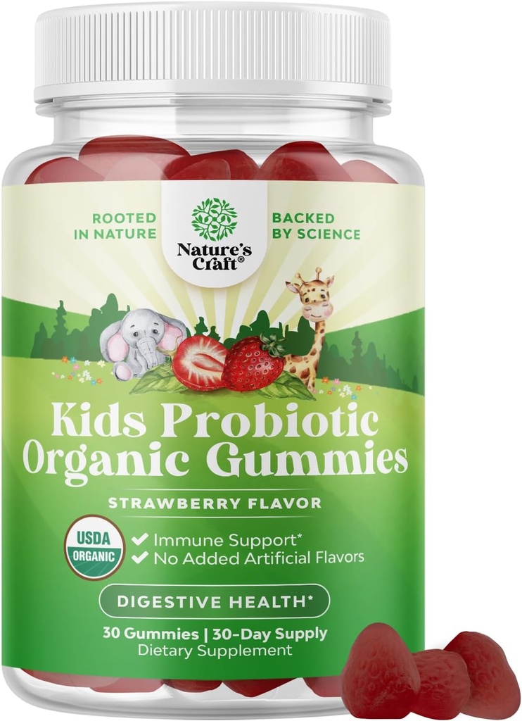 Immune ATM Kids Probiyotik Gummies - Bacillus Subtilis Probiyotik for Kids Upset Stomach Body Cleanse Immune Boost and Colon Detox - Constipation Relief and Digestive Health Vitamins Gummy