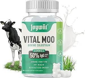 Colostrum Gummies 2000 mg, Organic Bovine Colostrum Supplement for Muscle growth, Energy Boost, Gut Health, Saç, Gluten Free, Calostro Bovino para Yetişkinos Organico, 60 Count