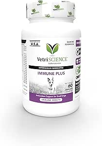 Vetri Science Immunity Health Easy-Open Capsules, Immune Plus Supplement for Small Breed Dogs, Cell Advance Immune and Alerji Support with Antioksis, hipoallergenic Formula, 120 Count