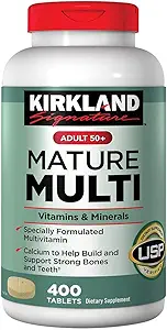 Kirkland Signature Adult 50+ Multi Vitamins & Minerals, 400 Tablets (2 Pack)