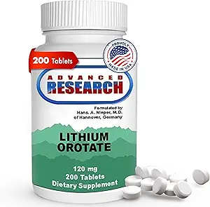 Dr. Hans Nieper Lityum Orotate 5 mg, 200 Kont, Lab Test Edildi, Non-GMO, Gluten Free, Vegan Dostu, Beyin Sağlığı Destekler