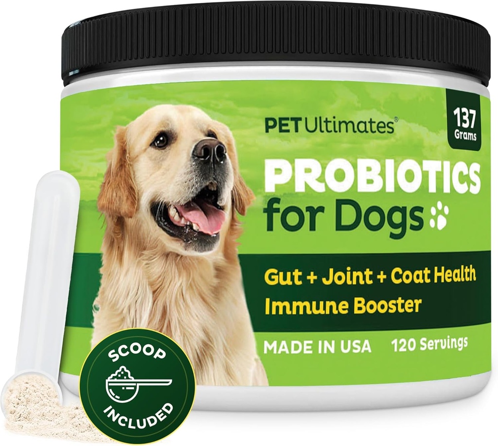 Köpekler için Pet Ultimates Probiyotikleri - Digestive Support & Antibiyotiks Recovery için 22-Species Dog Probiyotiks - Skin and Coat Supplement, Advanceds Vitality – Dog Health Materials (1 Pack)