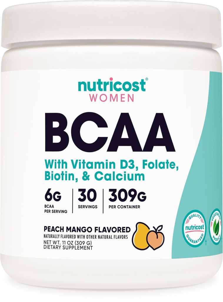 Kadınlar için Nutricost BCAA (Peach Mango, 30 Hizmet) - Özellikle kadınlar için formüle edildi - Non-GMO ve Gluten-Free