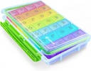 AUVON iMedasist Moisture-Proof Weekly Pill Organizer 4 Times bir gün, Büyük 7 Günlük Pill Box Tatilleri Yeniden Satın Alacak Bireysel Pill Konteynerleri Vitaminler, Tamamlar ve İlaçlar