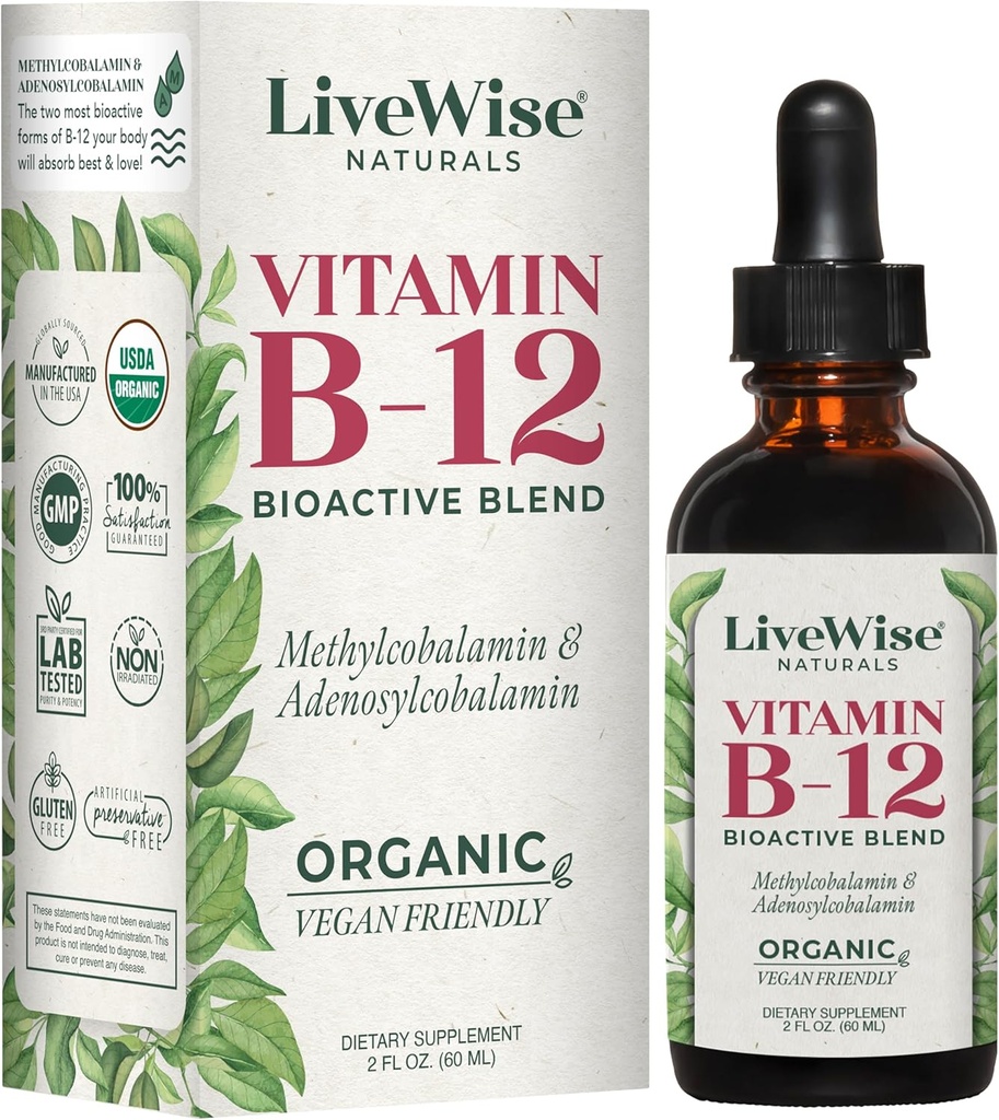 Sıvı B12 Vitamin Sublingual – All-Do Doğal Sıvı Vitamin Vegan B12 Drops – Non-GMO Adenosylcobalamin Mecobalamin B12 Supplement – Immune System, Metabolism, Enerji ve Odaklığınızı güçlendirin!