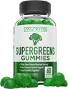 Atlantis Beslenme Supergreens Gummies - Daily Green Superfoods Supplement with Spinach, Broccoli, Moringa, Beet Root, Celery, Green Tea, & Acai for Immunity Support - Natural Raspberry Flavor, 60 cntnt
