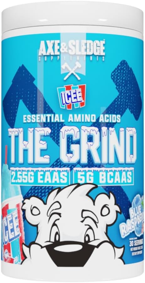 Grind Essential Platinum Asits, Branşlı Zincir Amino Asits, 30 Hizmet (ICEE Blue Raspberry)