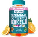 Great Omega & DHA Gummies for Yetişkinler Plantive Omega 3 Fish Oil Alternative | Vegetarian | C, Chia, Omega3, Supports Brain, Immune, Prenatal Functions, (60 Count)