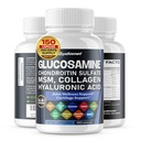 Glucosamine Chondroitin Sulfate Metilsulfonylmethane Hyaluronic Asit Turmeric Ginger Vitamin C, D3, Black Pepper -150 Capsules- Made in USA