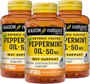 MASON NATURAL Peppermint Oil 50 mg Yoğun Kaplama, 270 Günlük Gastrointestinal Desteği Normal Fonksiyonling Bowel, Softgel Pills