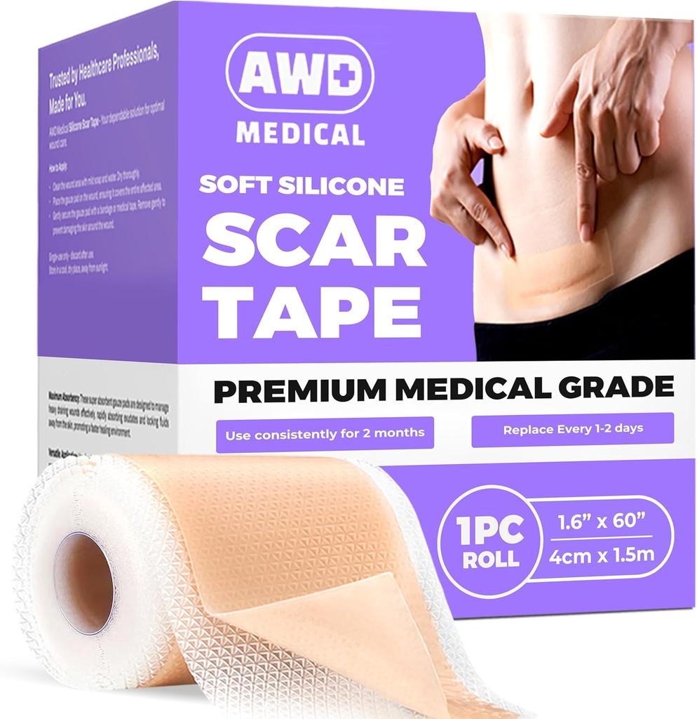 C Bölüm için Cerrahi Sesleri için DWD Silikon Ses Bantları - Cerrahiden Sonra Silikon Skin Patchs (1.6) x 60” Sert Roll)