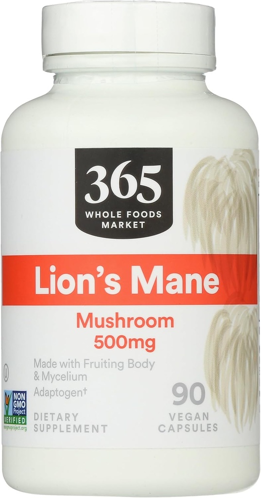 365 by Whole Foods Market, Lion's Mane Mushroom 50006, Vegan, 90 Count