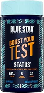 Blue Star Nutraceuticals Status - Erkekler için testosteron ATM - w/KSM 66 Ashwagandha - Invigorate Stamina, Muscle growth & Energy | Natural Test Alert Support - 90 Veggie Capsules
