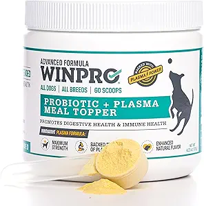 WINPRO Dog Probiyotik Toz Meal Topper, Sprey Tray Plazma Prebiyotikler ve Probiyotikler için Digestive Support and Gut Health for Dogs, All Breeds, Ages, and Dimensions, 60 Scoops, Made in USA