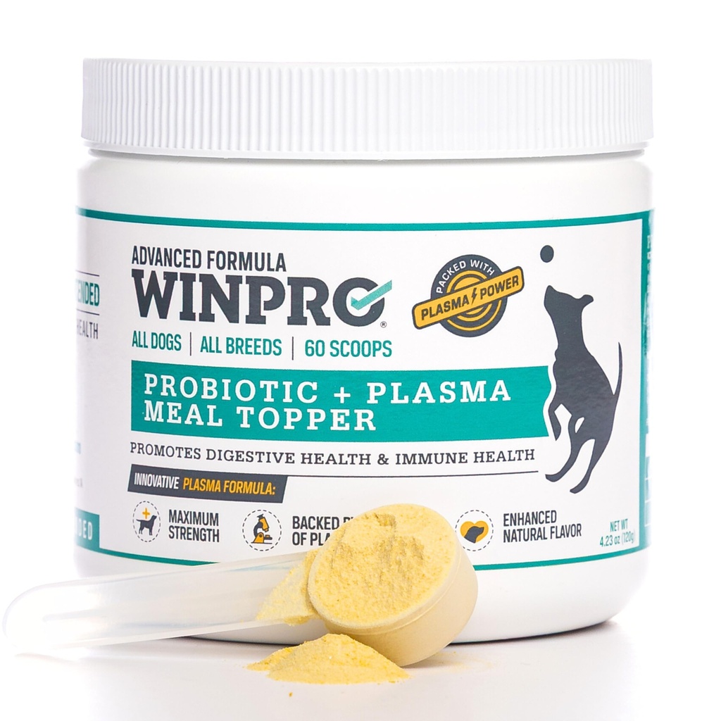 WINPRO Dog Probiyotik Toz Meal Topper, Sprey Tray Plazma Prebiyotikler ve Probiyotikler için Digestive Support and Gut Health for Dogs, All Breeds, Ages, and Dimensions, 60 Scoops, Made in USA