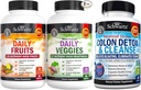 Kadınlar ve Erkekler için Günlük Meyveler ve Veggies Supplement (1 Ay Supply) Plus 15 Günlük Kolon ve Gut Health