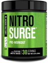 Jacked Factory NITROSURGE Pre Workout Supplement - Endless Energy, Instant Strength Gains, Clear Focus, Intense Pumps - NO ATM & Güçlü Preworkout Energy Toz - 30 Hizmet, Arctic White