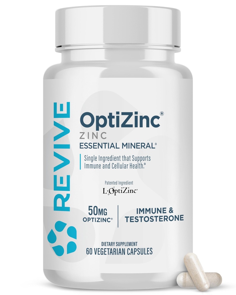 Erkekler ve Kadınlar için Revive MD çinko Mineral Tamam - 50 mg OptiZinc ile Immunity & Hücre Sağlığı Destek - Antioksi & Immune Support - 60 Capsules