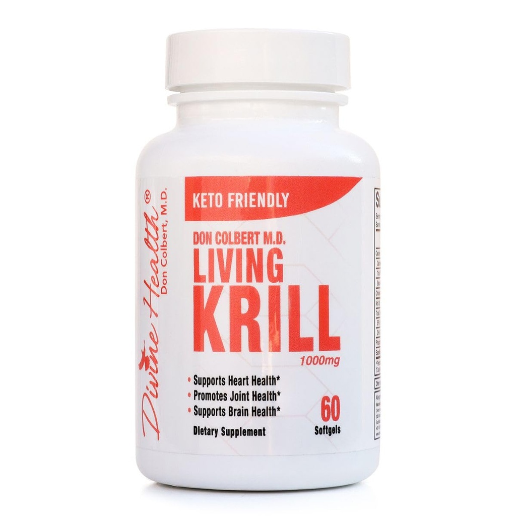 İlahi Sağlık Dr. Colbert, MD Living Krill Oil 1000mg Per Softgel Plus DHA & EPA | 60 Hizmetler