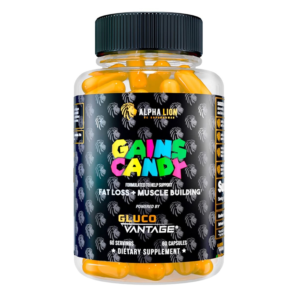 ALPHA LION Κερδίζει Candy, χάπια συμπλήρωμα που υποστηρίζουν απώλεια βάρους, οικοδόμηση μυών, μείωση λίπους σώματος, αναβάθμιση ενέργειας & απόδοση προπόνησης, 60 κάψουλες (DHB Berberine-GlucoVantage®)