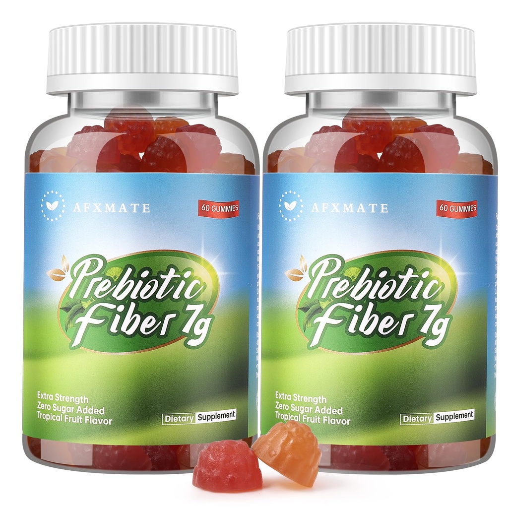 AFXMATE Fiber Supplement Gummies for Adult, 7 g Fiber Sugar Free Vegan & Gluten Free - Digestive Health, Regularity Support 120 Count Count Count