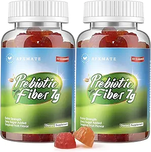 AFXMATE Fiber Supplement Gummies for Adult, 7 g Fiber Sugar Free Vegan & Gluten Free - Digestive Health, Regularity Support 120 Count Count Count