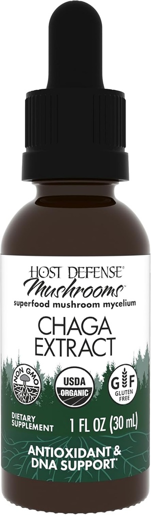 Host Defense Chaga Extract - Συμπλήρωμα υποστήριξης ανοσοποιητικού συστήματος - Chaga Mushroom για αντιοξειδωτική δραστηριότητα Υποστήριξη - Liquid Dietary Mushroom Supplement - 1 fl oz (30 υπηρεσίες)*