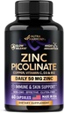Ψευδάργυρος Picolinate 50mg - συμπλήρωμα ψευδαργύρου με χαλκό, βιταμίνη D3 & B12 - Στομάχι φιλικό 