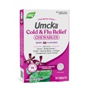 Nature’s Way Umcka Cold and Flu Relief Chewables, Non-Drowsy Multi-Symptom Relief, Homeopathic Cold Medicine & Remedy, Shortens & Reduces Severity of Colds, Berry-Flavored Cold & Flu Tablets, 20 Count