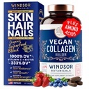Vegan Collagen for Women and Men Supplements - Vitamin C, Biotin, Amino Asits Glycine, Lysine, Proline, Organik Meyve & Sebze Tozu - Bir Gün - 30 Bitki bazlı Collagen Boost Tabletleri